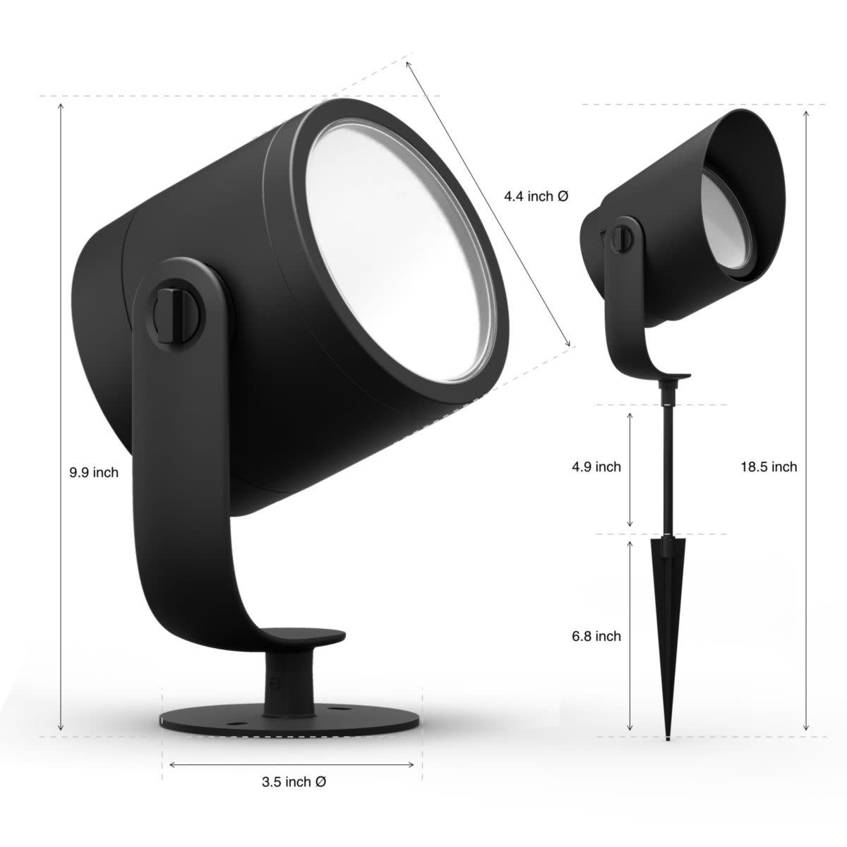 Philips Hue White and Color Ambiance Lily XL Outdoor Spot Light Base Kit, Black