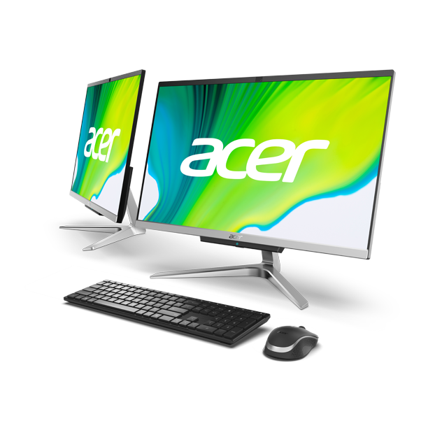 Acer Aspire C24 AIO Desktop, 23.8" Full HD, 10th Gen Intel Core i3-1005G1, Intel UHD Graphics, 8GB DDR4 Memory, 256GB NVMe M.2 SSD, 802.11ac WiFi 5, Bluetooth 4.2, Windows 10 Home, Wireless Keyboard