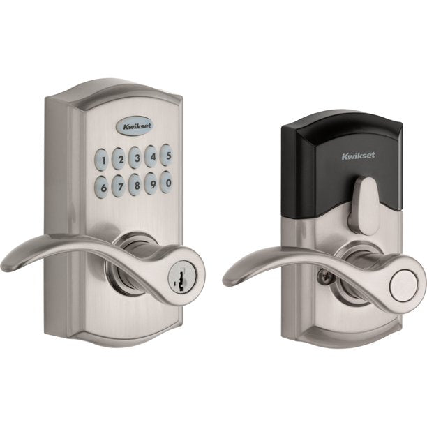 Kwikset SmartCode 955 Satin Nickel Metal Electronic Touch Pad Entry Lever